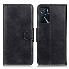 Custodia Portafoglio In Pelle Cover con Supporto M09L per Oppo A16 Nero