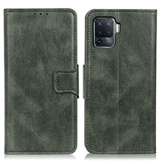 Custodia Portafoglio In Pelle Cover con Supporto M09L per Oppo Reno5 Lite Verde