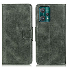 Custodia Portafoglio In Pelle Cover con Supporto M09L per Realme 9 4G Verde