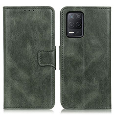 Custodia Portafoglio In Pelle Cover con Supporto M09L per Realme 9 5G India Verde