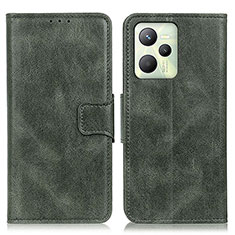 Custodia Portafoglio In Pelle Cover con Supporto M09L per Realme C35 Verde