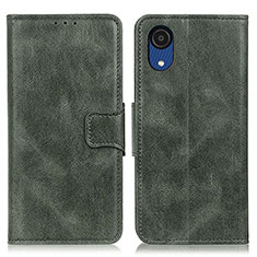 Custodia Portafoglio In Pelle Cover con Supporto M09L per Samsung Galaxy A03 Core Verde