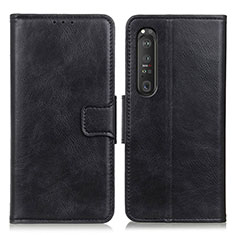 Custodia Portafoglio In Pelle Cover con Supporto M09L per Sony Xperia 1 III Nero