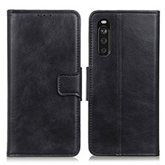 Custodia Portafoglio In Pelle Cover con Supporto M09L per Sony Xperia 10 III Lite Nero