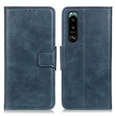 Custodia Portafoglio In Pelle Cover con Supporto M09L per Sony Xperia 5 III Blu