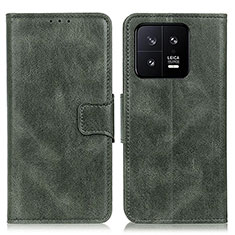 Custodia Portafoglio In Pelle Cover con Supporto M09L per Xiaomi Mi 13 5G Verde