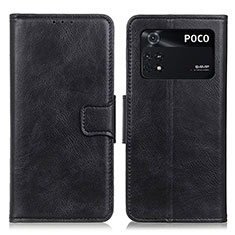 Custodia Portafoglio In Pelle Cover con Supporto M09L per Xiaomi Poco M4 Pro 4G Nero