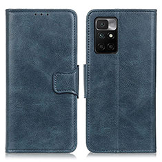 Custodia Portafoglio In Pelle Cover con Supporto M09L per Xiaomi Redmi 10 (2022) Blu