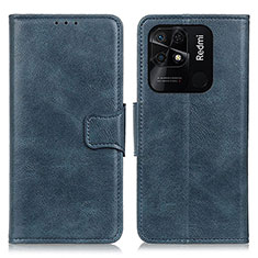 Custodia Portafoglio In Pelle Cover con Supporto M09L per Xiaomi Redmi 10 India Blu