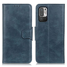Custodia Portafoglio In Pelle Cover con Supporto M09L per Xiaomi Redmi Note 10 5G Blu