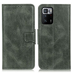 Custodia Portafoglio In Pelle Cover con Supporto M09L per Xiaomi Redmi Note 10 Pro 5G Verde