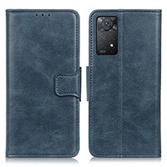 Custodia Portafoglio In Pelle Cover con Supporto M09L per Xiaomi Redmi Note 11 Pro 4G Blu