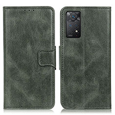 Custodia Portafoglio In Pelle Cover con Supporto M09L per Xiaomi Redmi Note 11 Pro 4G Verde