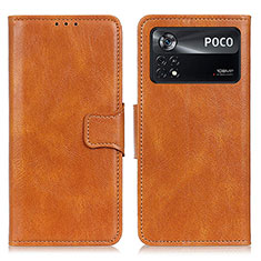 Custodia Portafoglio In Pelle Cover con Supporto M09L per Xiaomi Redmi Note 11E Pro 5G Marrone