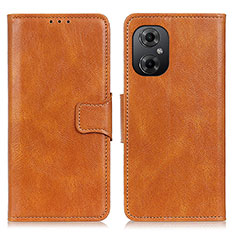 Custodia Portafoglio In Pelle Cover con Supporto M09L per Xiaomi Redmi Note 11R 5G Marrone