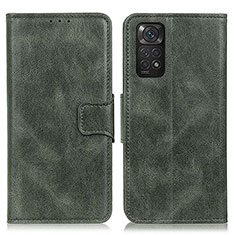 Custodia Portafoglio In Pelle Cover con Supporto M09L per Xiaomi Redmi Note 11S 4G Verde