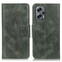 Custodia Portafoglio In Pelle Cover con Supporto M09L per Xiaomi Redmi Note 11T Pro+ Plus 5G Verde