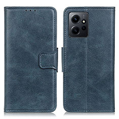 Custodia Portafoglio In Pelle Cover con Supporto M09L per Xiaomi Redmi Note 12 4G Blu