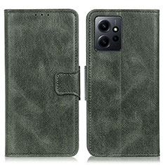 Custodia Portafoglio In Pelle Cover con Supporto M09L per Xiaomi Redmi Note 12 4G Verde