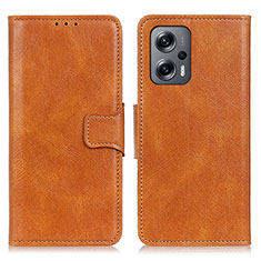 Custodia Portafoglio In Pelle Cover con Supporto M09L per Xiaomi Redmi Note 12T Pro 5G Marrone