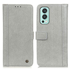 Custodia Portafoglio In Pelle Cover con Supporto M10L per OnePlus Nord 2 5G Grigio