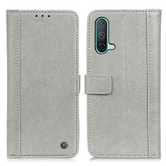 Custodia Portafoglio In Pelle Cover con Supporto M10L per OnePlus Nord CE 5G Grigio