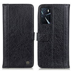 Custodia Portafoglio In Pelle Cover con Supporto M10L per Oppo A16 Nero