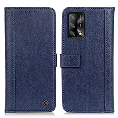 Custodia Portafoglio In Pelle Cover con Supporto M10L per Oppo A74 4G Blu