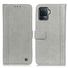 Custodia Portafoglio In Pelle Cover con Supporto M10L per Oppo A94 4G Grigio