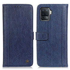 Custodia Portafoglio In Pelle Cover con Supporto M10L per Oppo F19 Pro Blu