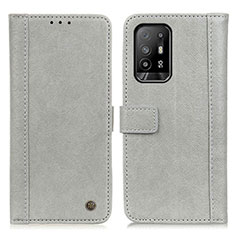 Custodia Portafoglio In Pelle Cover con Supporto M10L per Oppo Reno5 Z 5G Grigio