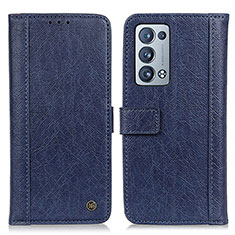 Custodia Portafoglio In Pelle Cover con Supporto M10L per Oppo Reno6 Pro 5G Blu