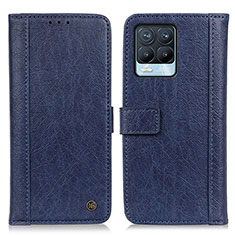 Custodia Portafoglio In Pelle Cover con Supporto M10L per Realme 8 Pro Blu