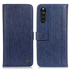 Custodia Portafoglio In Pelle Cover con Supporto M10L per Sony Xperia 10 III Blu