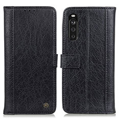 Custodia Portafoglio In Pelle Cover con Supporto M10L per Sony Xperia 10 III Nero