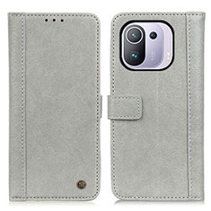 Custodia Portafoglio In Pelle Cover con Supporto M10L per Xiaomi Mi 11 Pro 5G Grigio