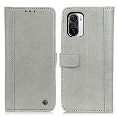 Custodia Portafoglio In Pelle Cover con Supporto M10L per Xiaomi Poco F3 5G Grigio