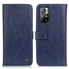 Custodia Portafoglio In Pelle Cover con Supporto M10L per Xiaomi Poco M4 Pro 5G Blu