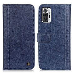 Custodia Portafoglio In Pelle Cover con Supporto M10L per Xiaomi Redmi Note 10 Pro 4G Blu