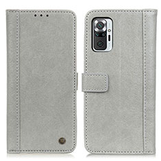 Custodia Portafoglio In Pelle Cover con Supporto M10L per Xiaomi Redmi Note 10 Pro 4G Grigio