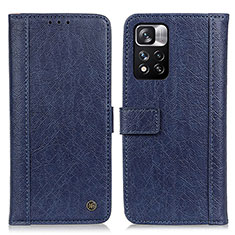 Custodia Portafoglio In Pelle Cover con Supporto M10L per Xiaomi Redmi Note 11 Pro+ Plus 5G Blu