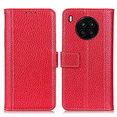 Custodia Portafoglio In Pelle Cover con Supporto M11L per Huawei Honor 50 Lite Rosso