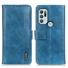 Custodia Portafoglio In Pelle Cover con Supporto M11L per Motorola Moto G60s Blu
