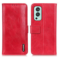 Custodia Portafoglio In Pelle Cover con Supporto M11L per OnePlus Nord 2 5G Rosso