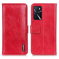 Custodia Portafoglio In Pelle Cover con Supporto M11L per Oppo A16s Rosso