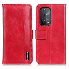 Custodia Portafoglio In Pelle Cover con Supporto M11L per Oppo A54 5G Rosso