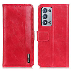 Custodia Portafoglio In Pelle Cover con Supporto M11L per Oppo Reno6 Pro+ Plus 5G Rosso