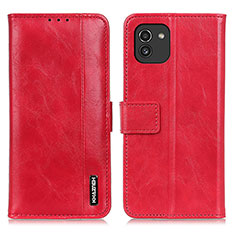 Custodia Portafoglio In Pelle Cover con Supporto M11L per Samsung Galaxy A03 Rosso