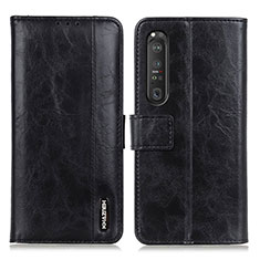 Custodia Portafoglio In Pelle Cover con Supporto M11L per Sony Xperia 1 III Nero