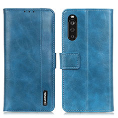 Custodia Portafoglio In Pelle Cover con Supporto M11L per Sony Xperia 10 III SOG04 Blu